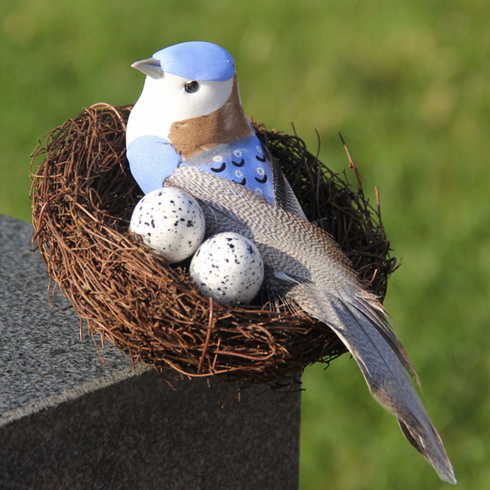 Bonsai Garden Photos - 2Pcs Faux Woven Rattan Bird Nest