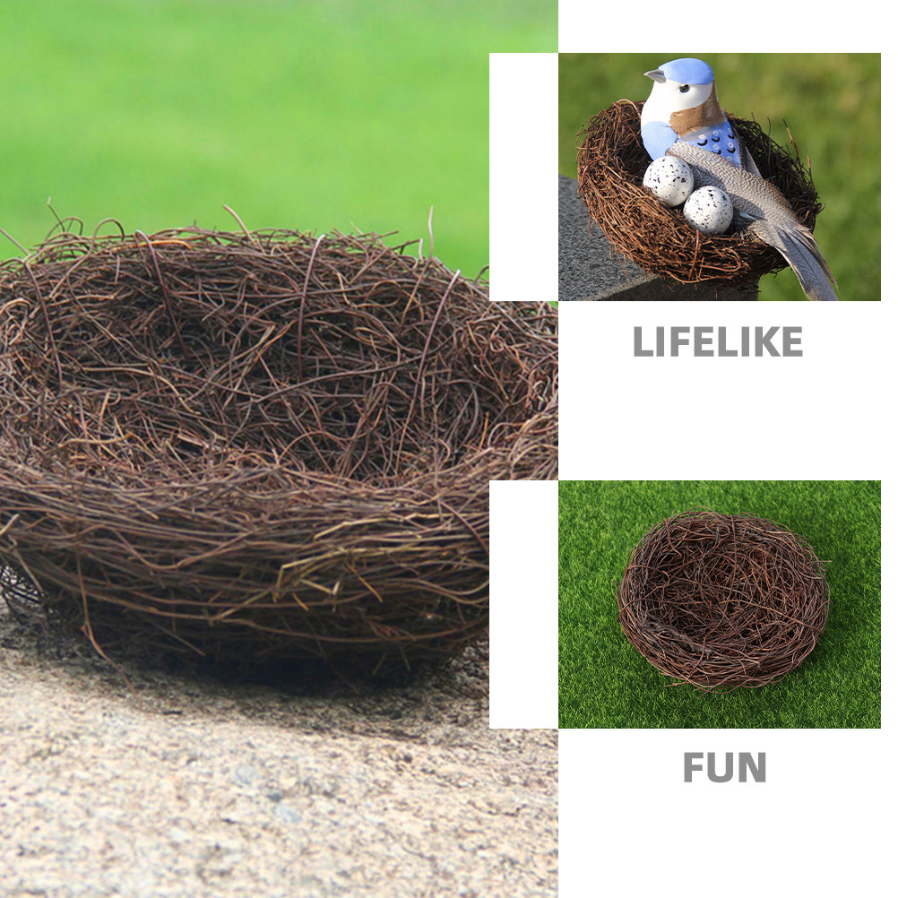 2Pcs Faux Woven Rattan Bird Ne - Bonsai Garden Photos ulasan dan harga